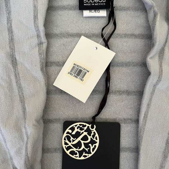 Nordstrom Bobeau Gray and Blue One-Button Cardigan - Plus Size - Picture 4 of 4